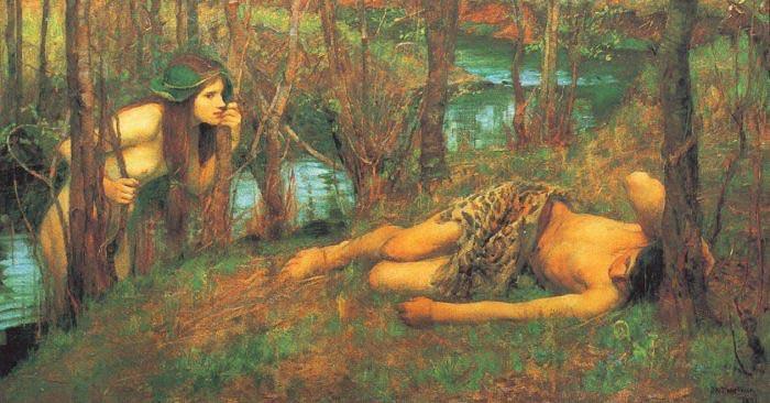 John William Waterhouse A Naiad or Hylas with a Nymph